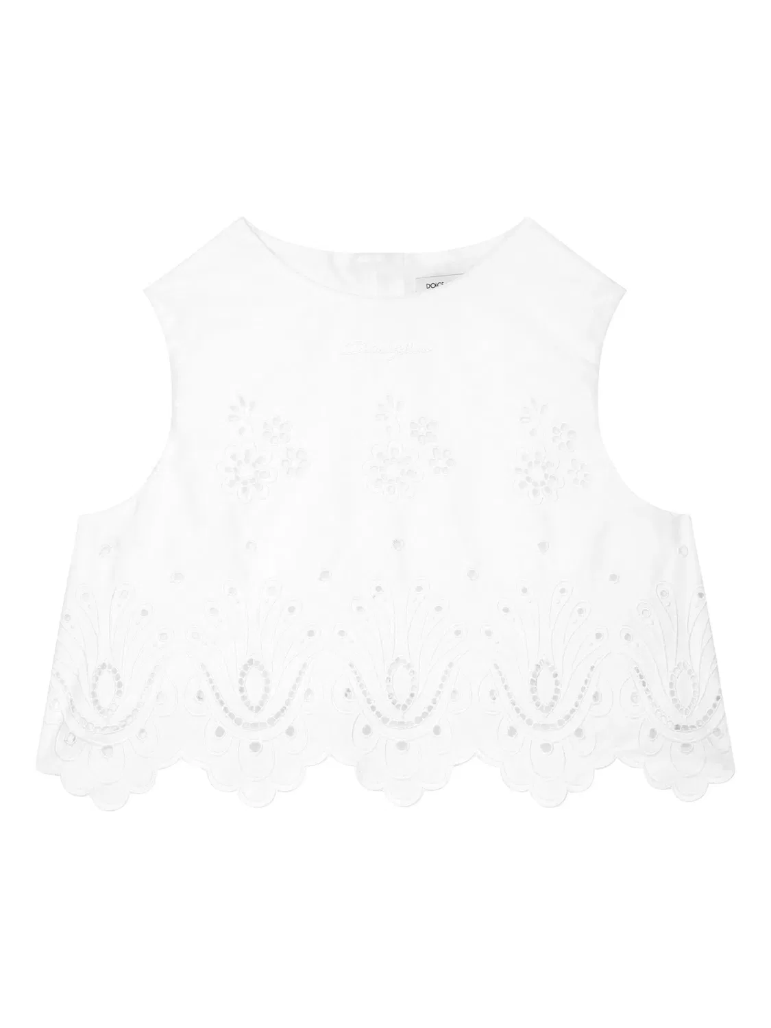 Топ с вышивкой Broderie Anglaise Dolce & Gabbana, белый