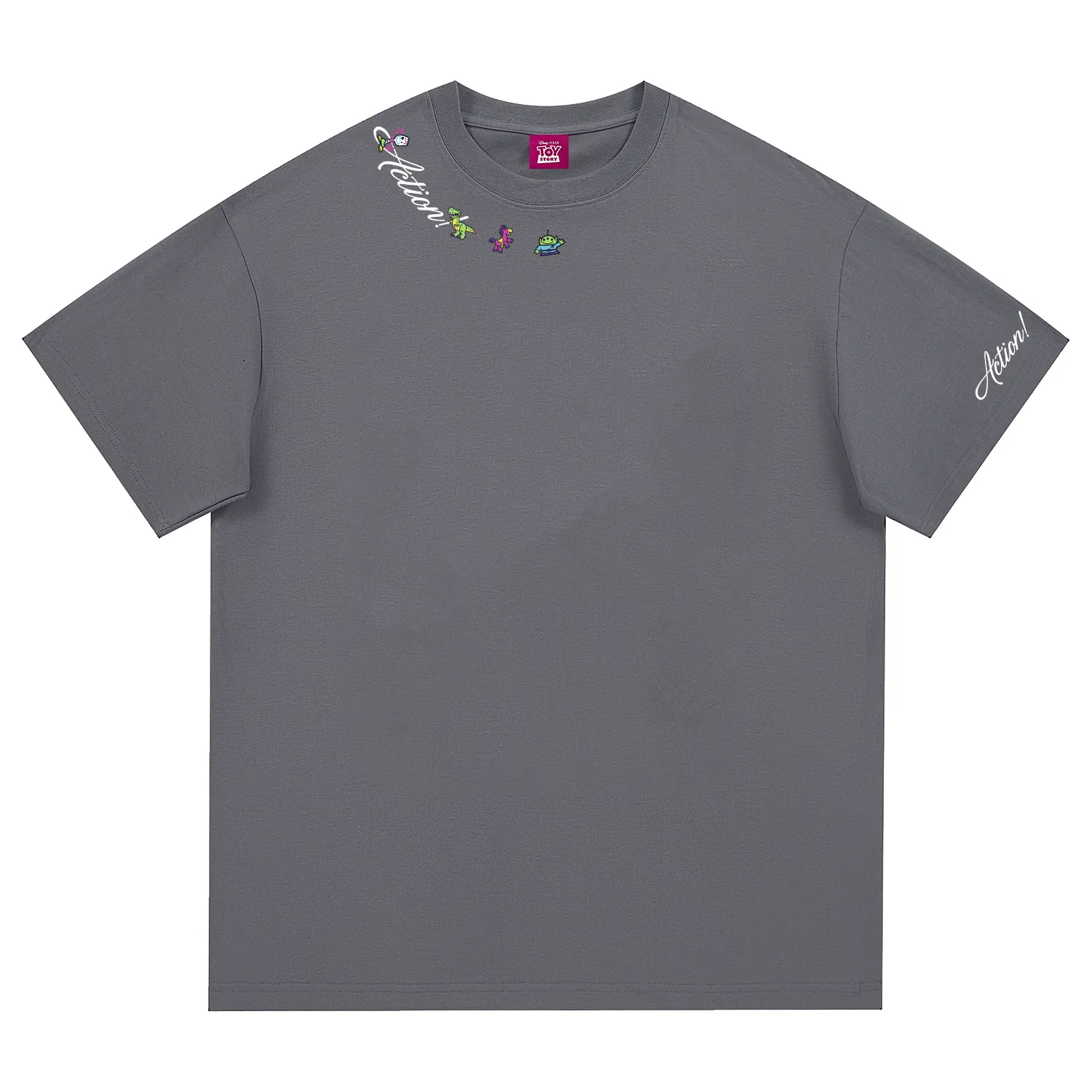 Детская футболка с принтом Disney T Shirts Unisex Crew Neck Thin Straight Fit Disney, Dark Gray