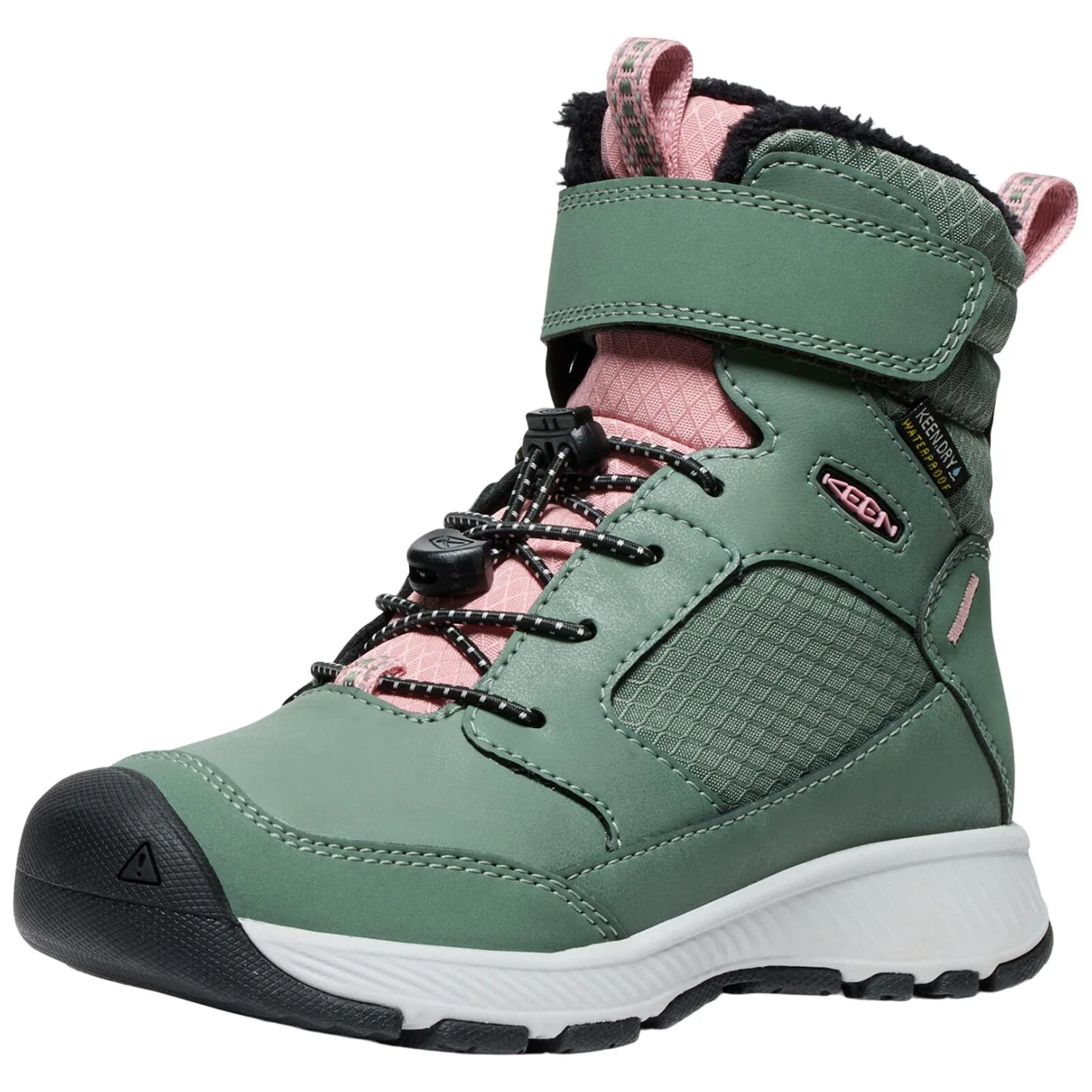 Детские зимние снегоботинки KEEN Skua Winter WP, Цвет Dunkelgrun / Rosa 909