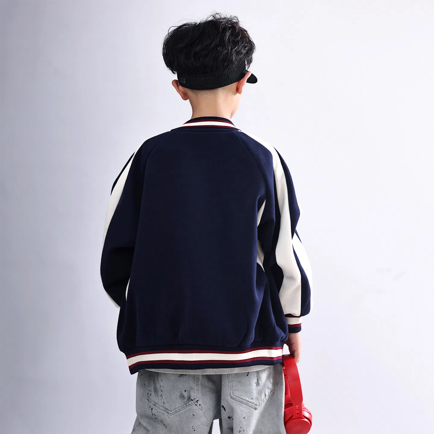 Детская бейсбольная куртка с принтом Lanza, Navy Blue — фото 4