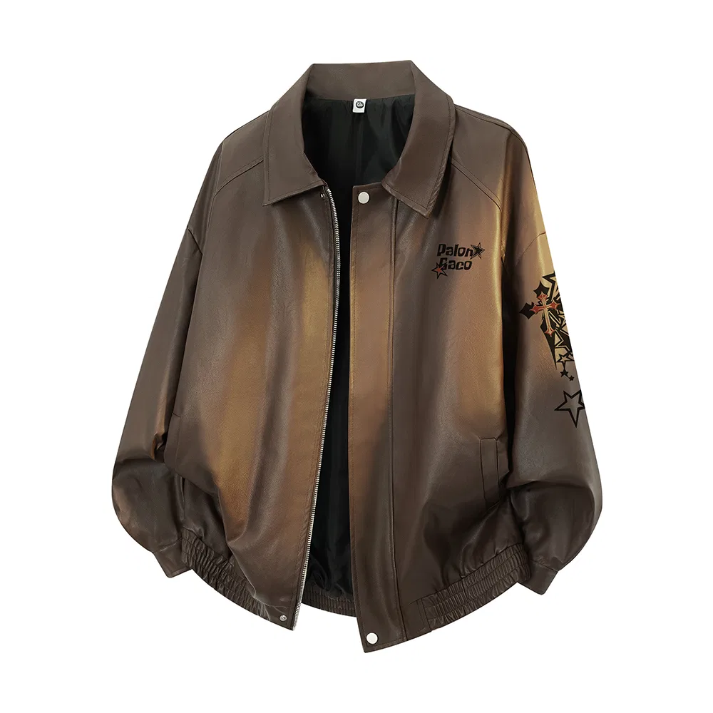 Детская куртка с принтом Leather Jacket Unisex, PAL ONGACO, Apricot — фото 4
