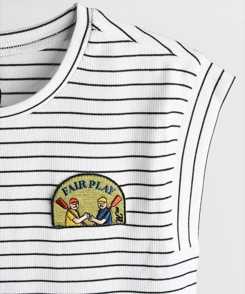 Детская футболка без рукавов с принтом My Row T-Shirt moimoln, White — фото 3