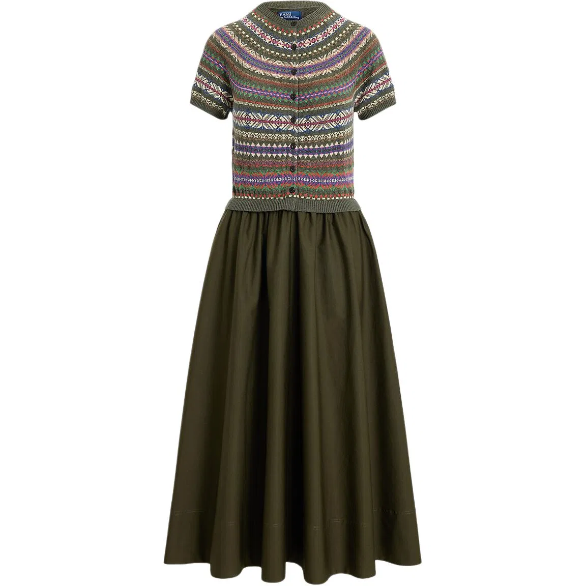 Женское платье с коротким рукавом и принтом Ralph Lauren, Multicolor