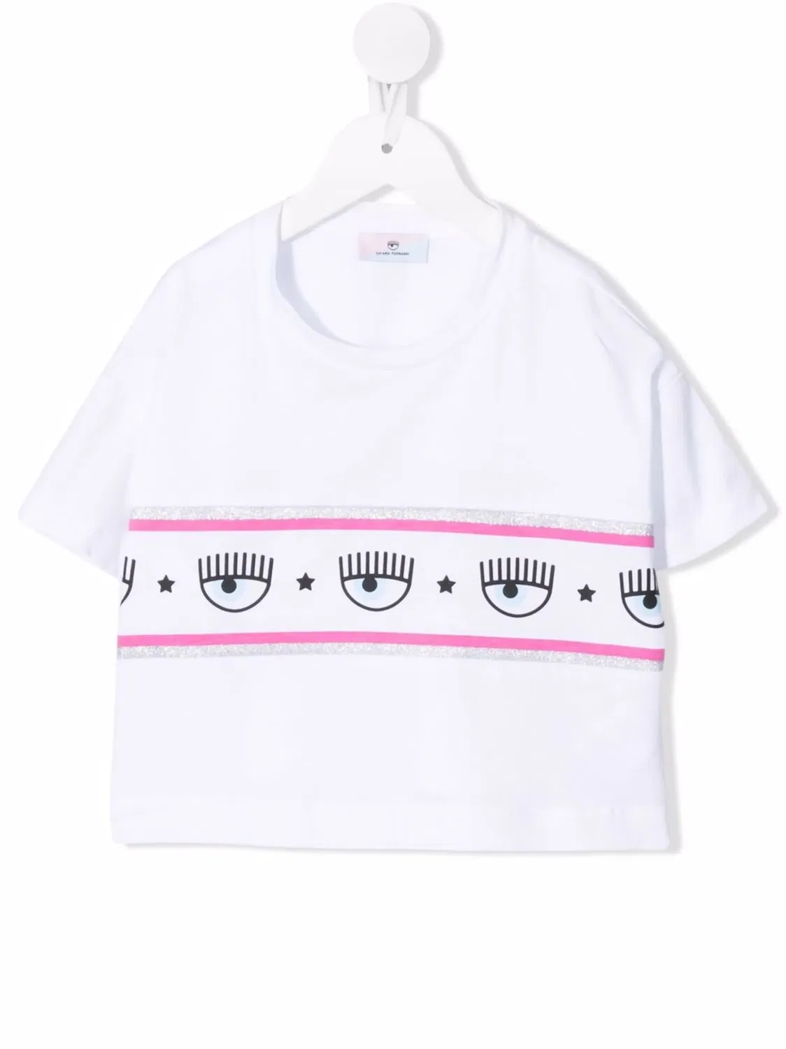 Футболка с логотипом и полоской Chiara Ferragni, белый