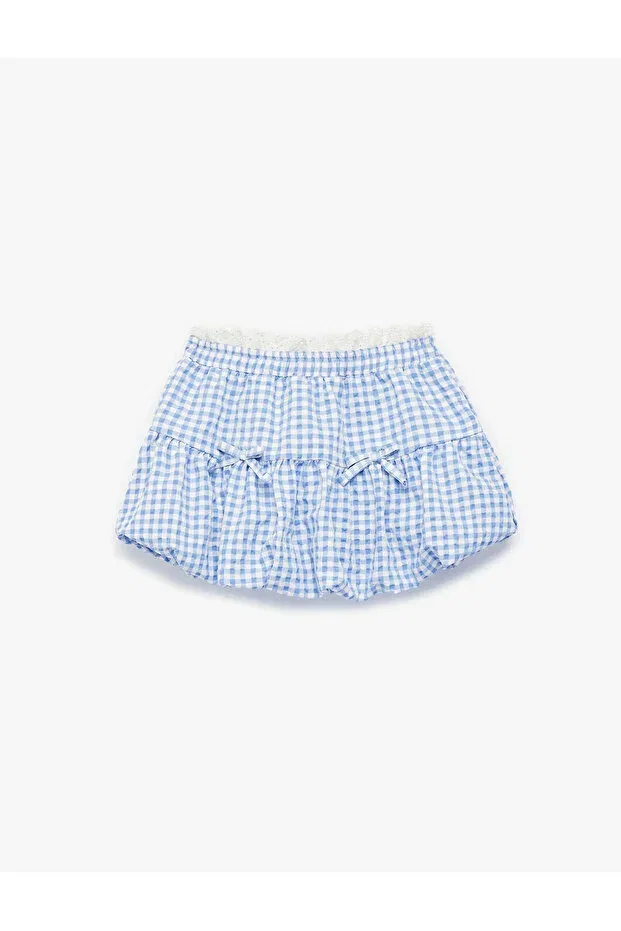 Детская юбка для девочек хлопковая Blue baby girl skirt with bow detail 6smg70008aw Koton, Blue