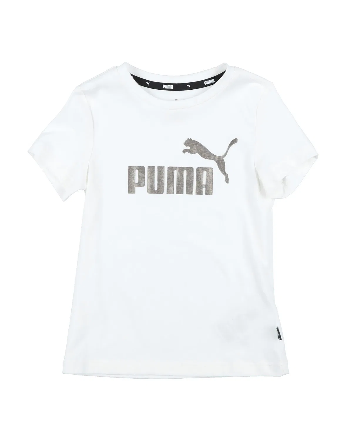 Детская футболка для девочек с принтом Ess+ Logo Tee G Puma, кремовый