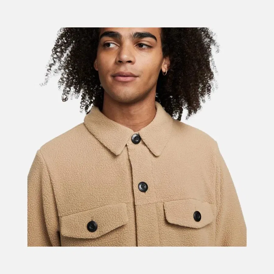 Куртка из флиса с принтом Nike Sportswear Sport Utility Sherpa Full-Length Button, Коричневый — фото 4
