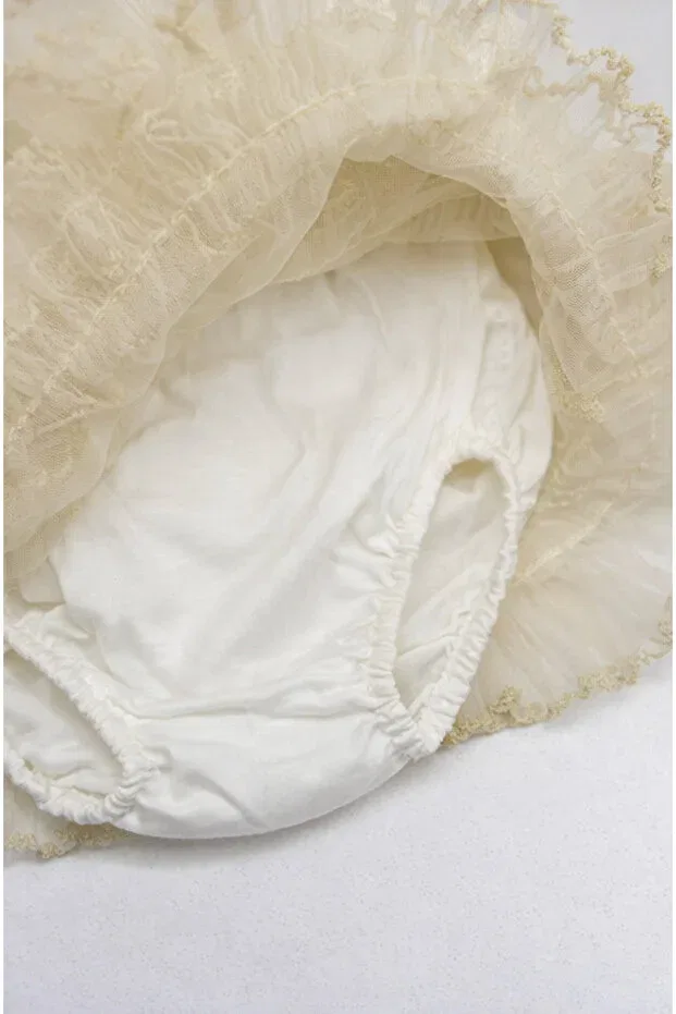 Детская юбка для девочек кружевная Kardeşler Bebe, Beige — фото 3