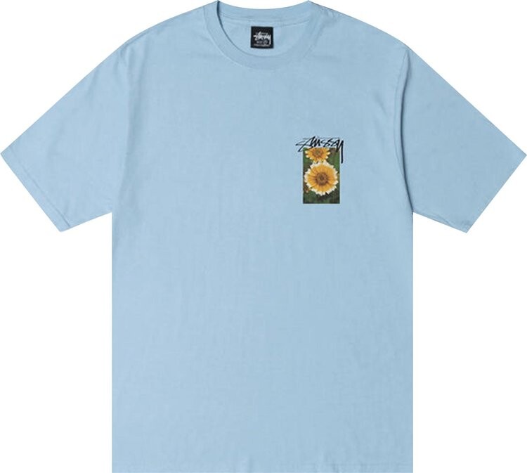 

Футболка Stussy Flower Grid Pigment Dyed Tee 'Sky Blue', синий