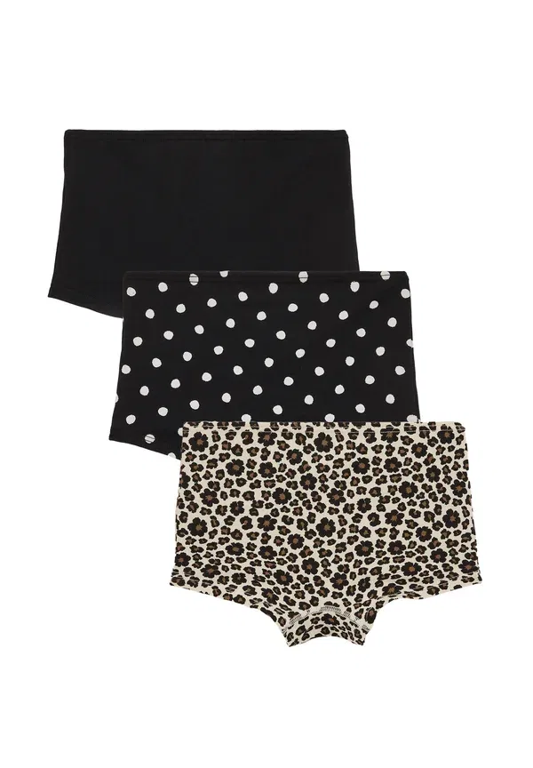 Комплект трусов с принтом Animal print Multipack - hipsters We Fashion, черный — фото 2