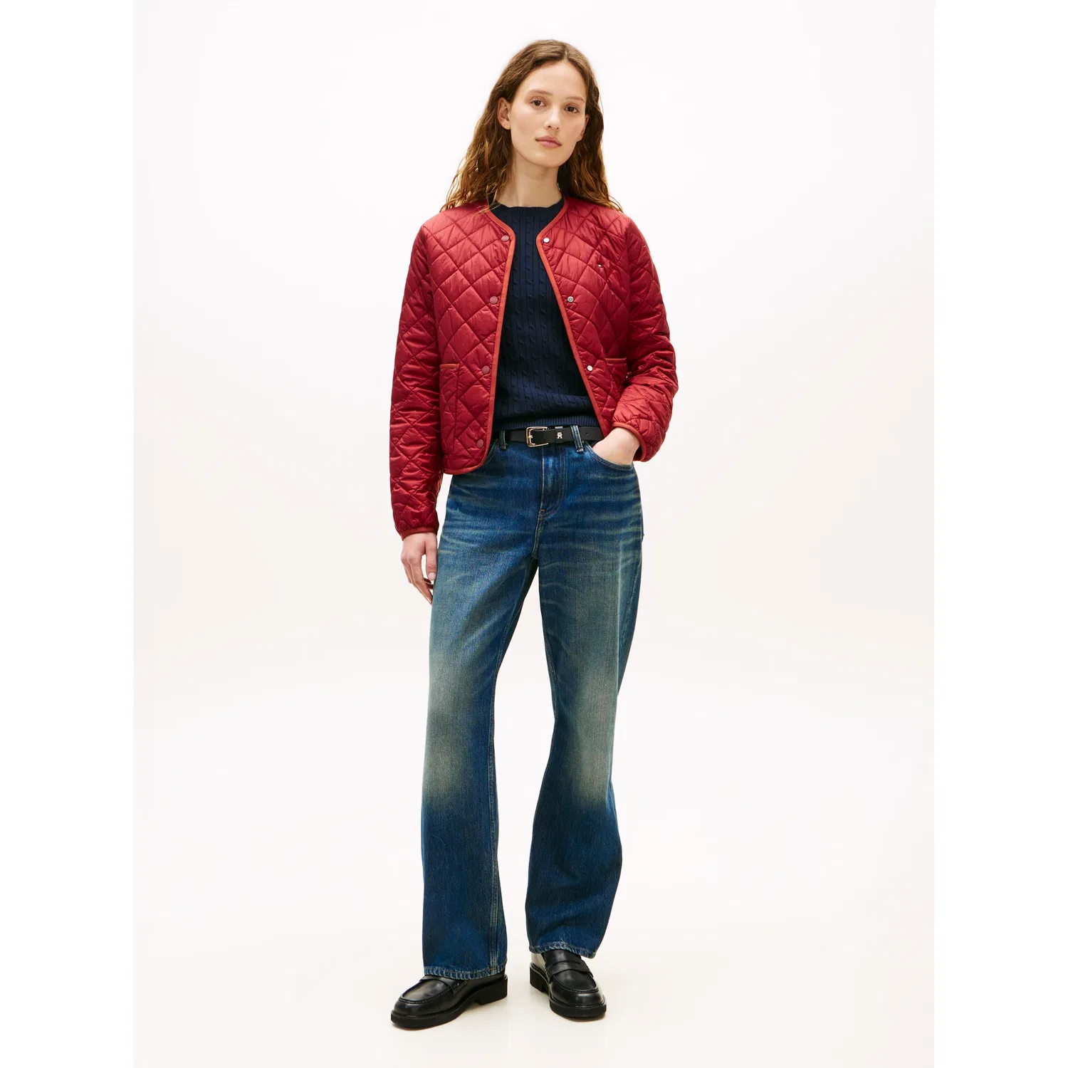 Женская стеганая куртка средней длины Tommy Hilfiger, Liberty Red — фото 3