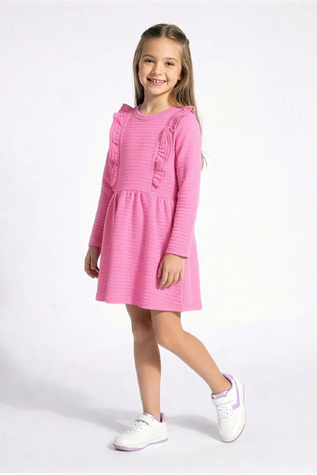 Детское платье для девочек с длинным рукавом Modanino, Dark Pink