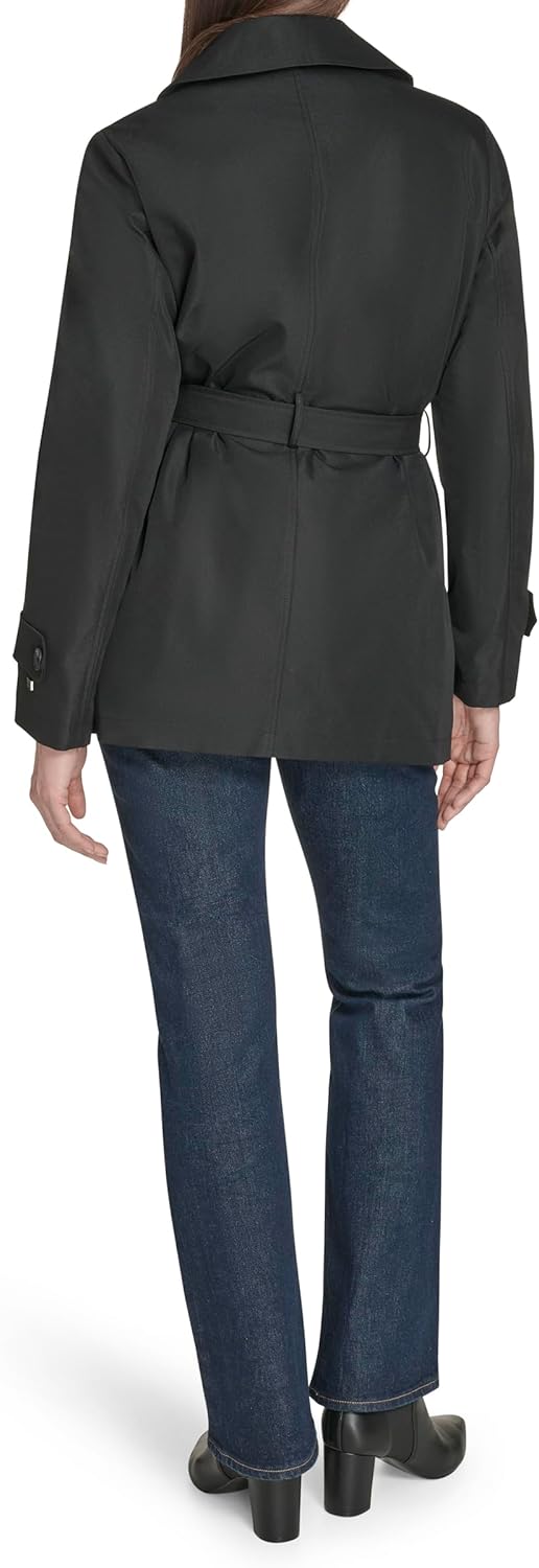 Женский двубортный повседневный тренчкот с поясом от Tommy Hilfiger, Black — фото 4