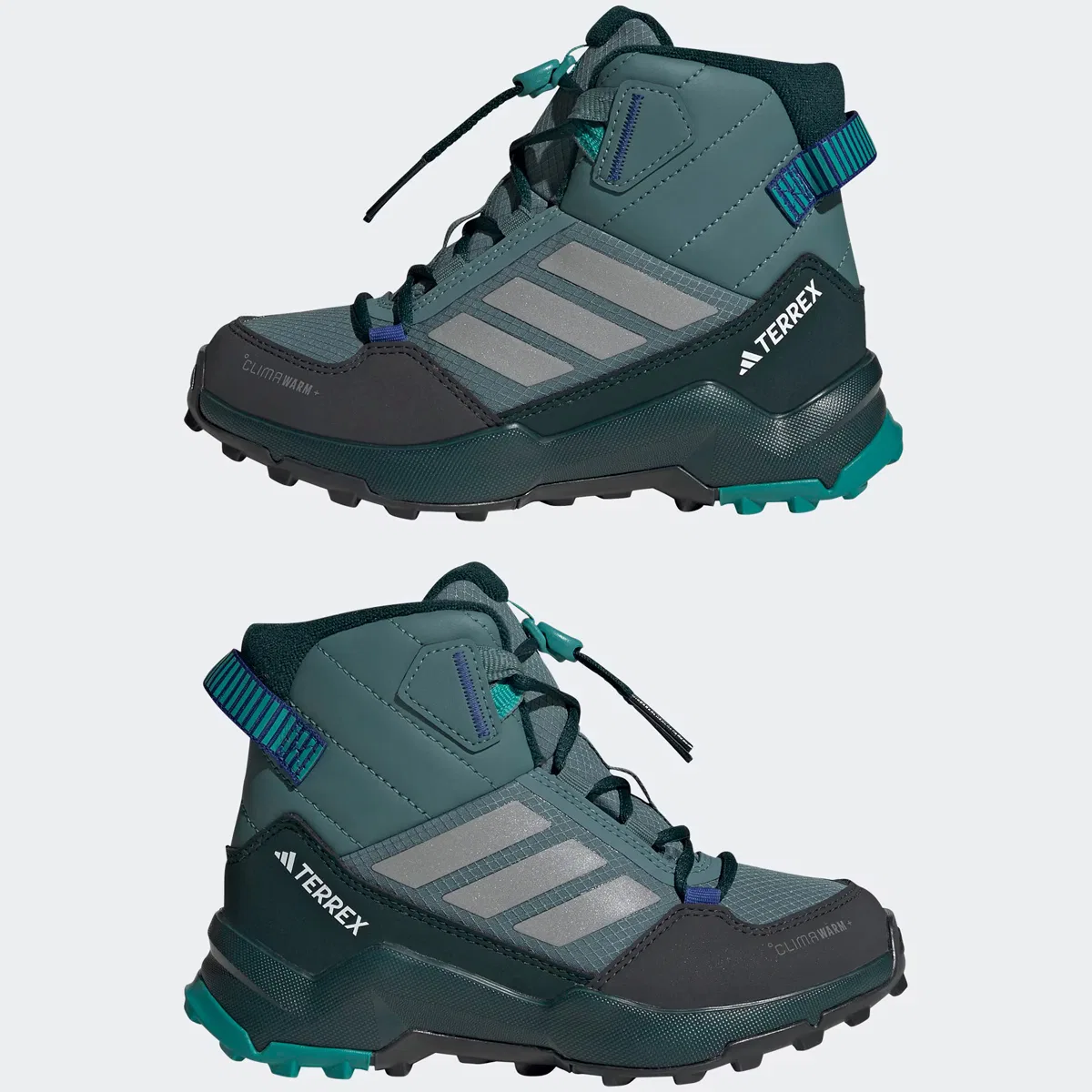 Детские ботинки для мальчиков утепленные водостойкие Adidas Terrex, Preloved Teal/Matte Silver/Pure Teal — фото 4