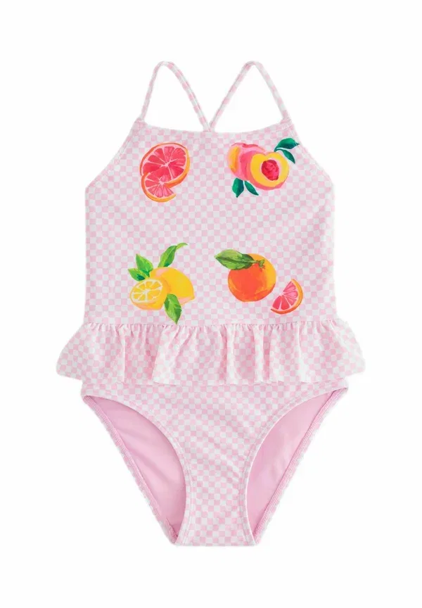 Купальник с рюшами checked Never Fully Dressed, Pink Check Fruit, розовый