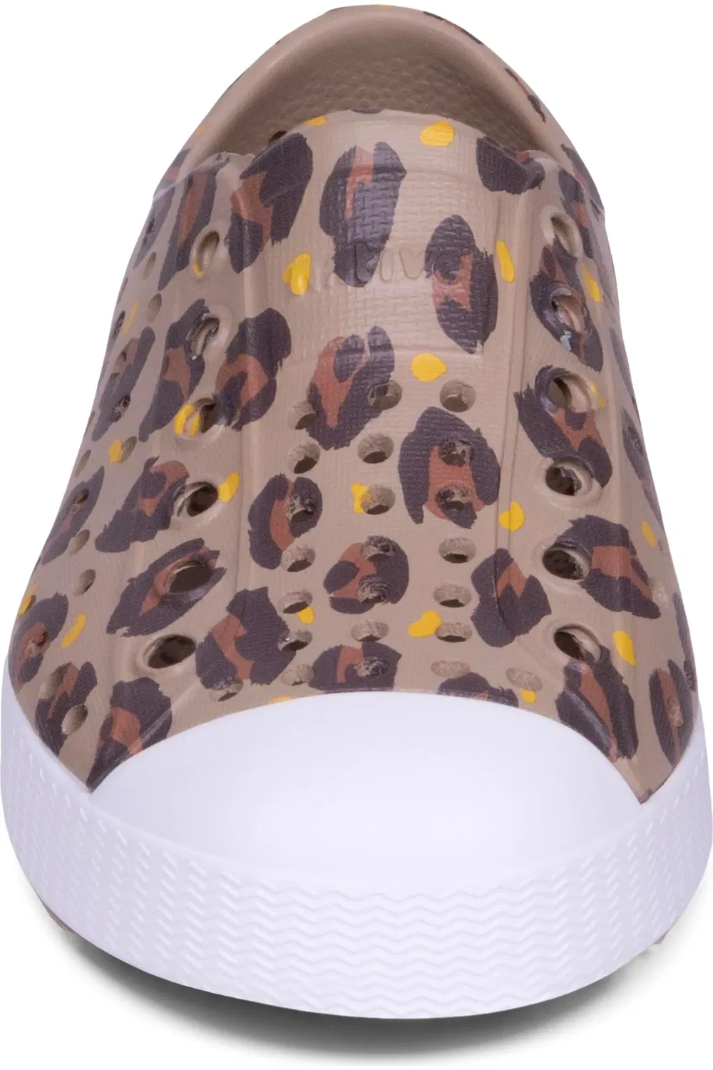 Детские кеды водонепроницаемые slip-on Jefferson Native Shoes, Tan/White/Leopard — фото 4