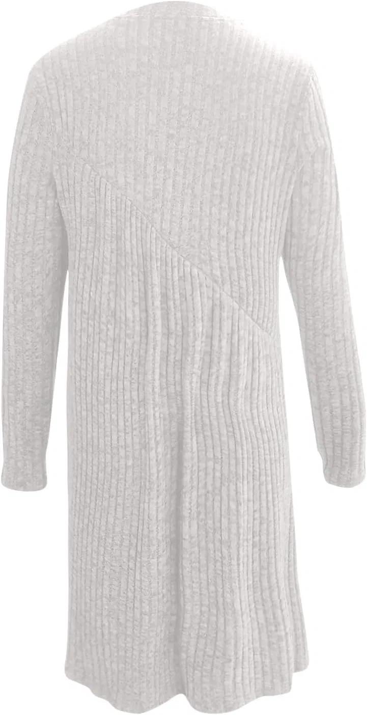Женское платье-свитер с круглым вырезом Long Sleeve, D003-light Gray — фото 4