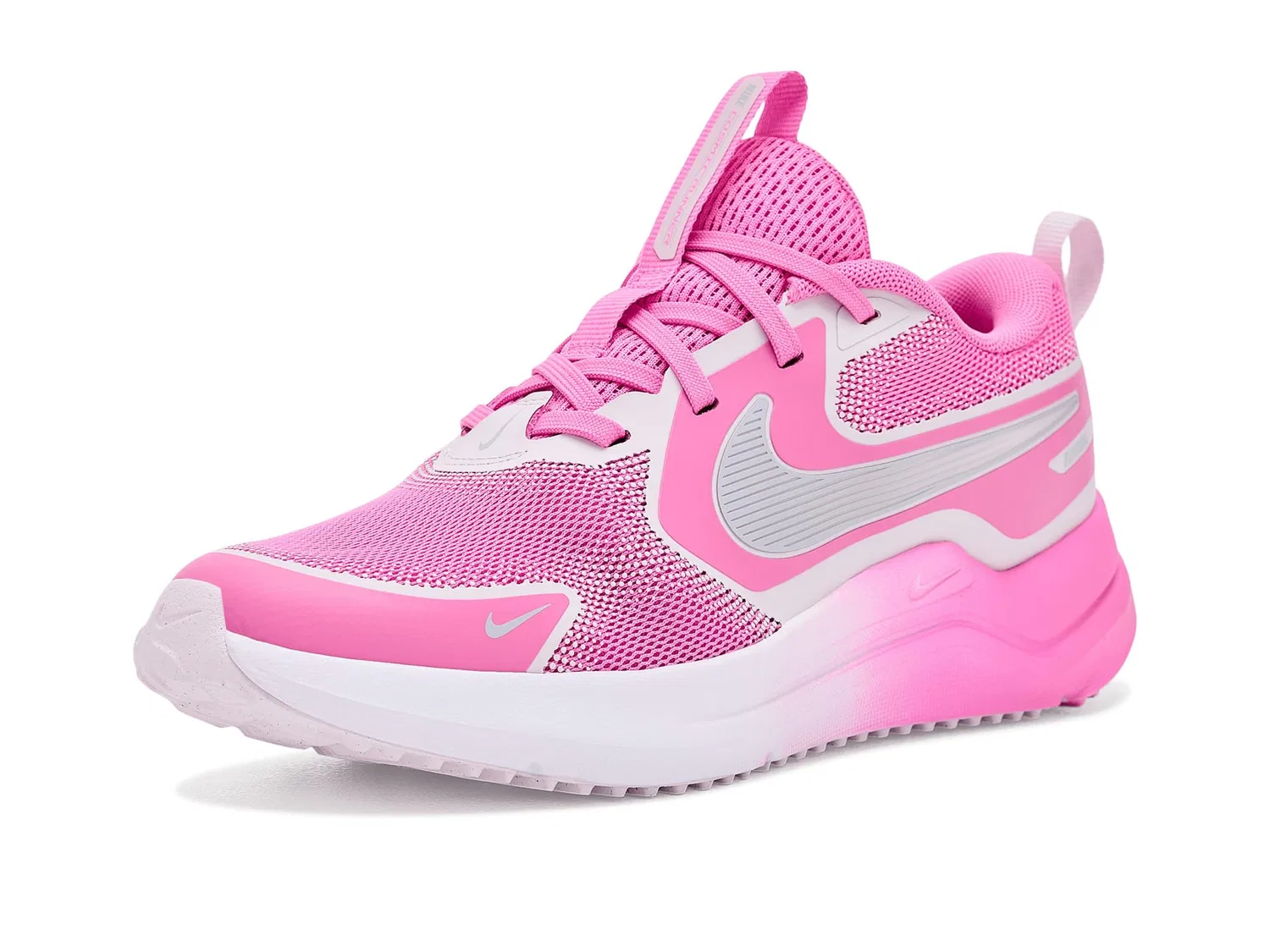 Кроссовки Cosmic Runner Swoosh (для больших детей) Nike Kids, Playful Pink/Black/Bleached Lilac