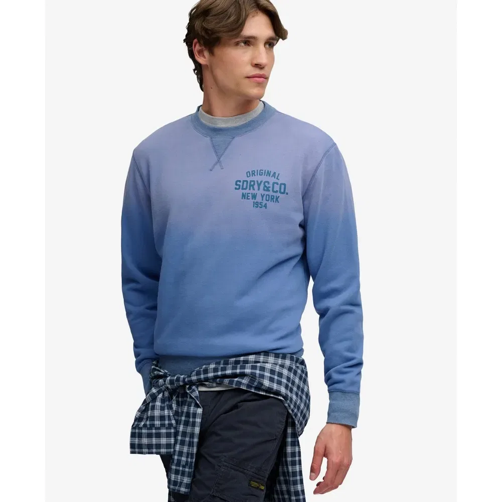Мужской свитшот с принтом Block Text Crew Superdry, Blue — фото 4