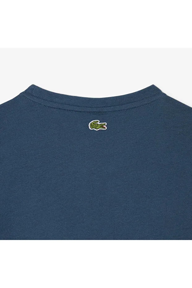 Детская футболка с принтом с коротким рукавом Lacoste, C7Z-Blue — фото 4