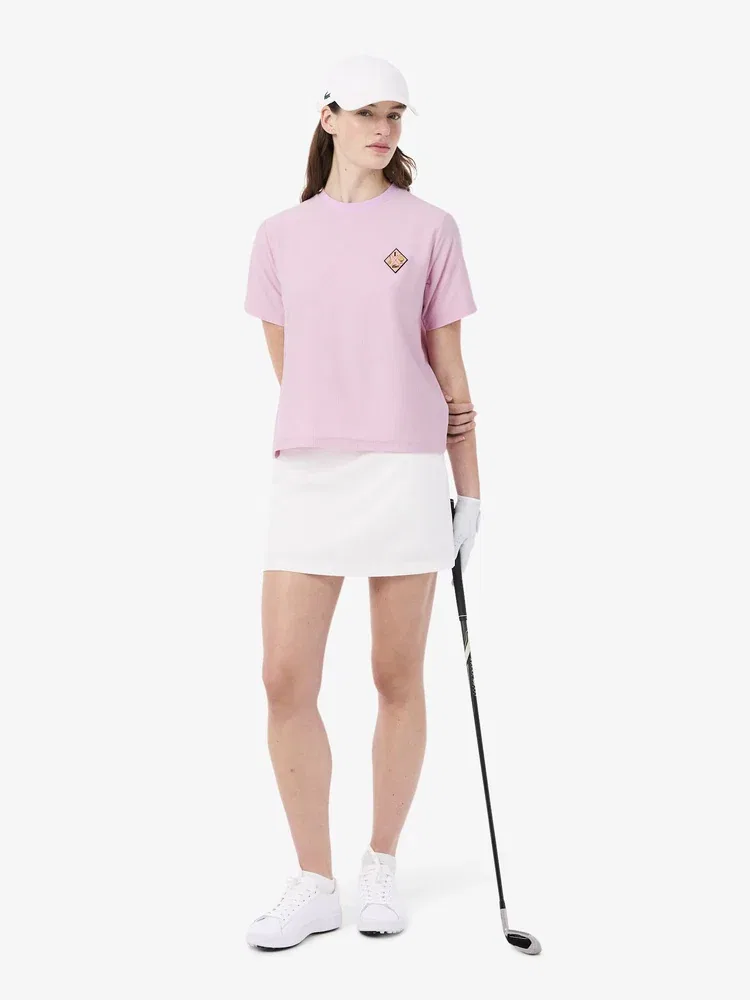 Футболка поло LACOSTE Pink в полоску — фото 4