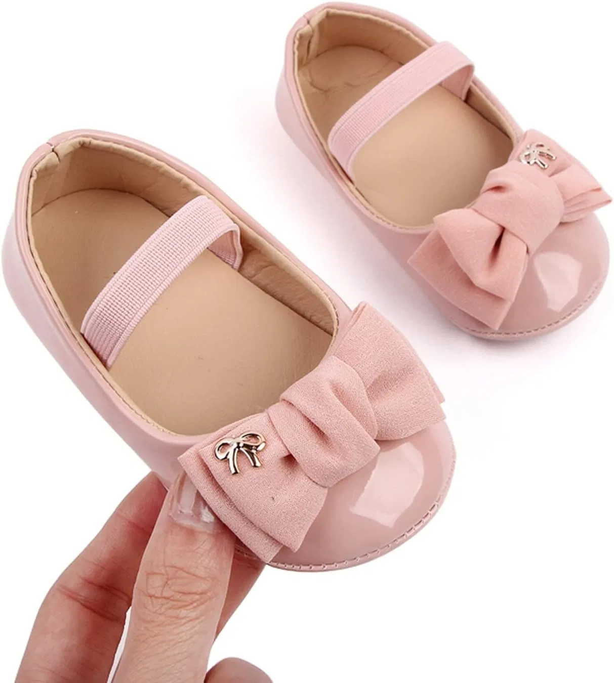 Детские туфли Мэри Джейн для девочек с бантом, Pink — фото 3