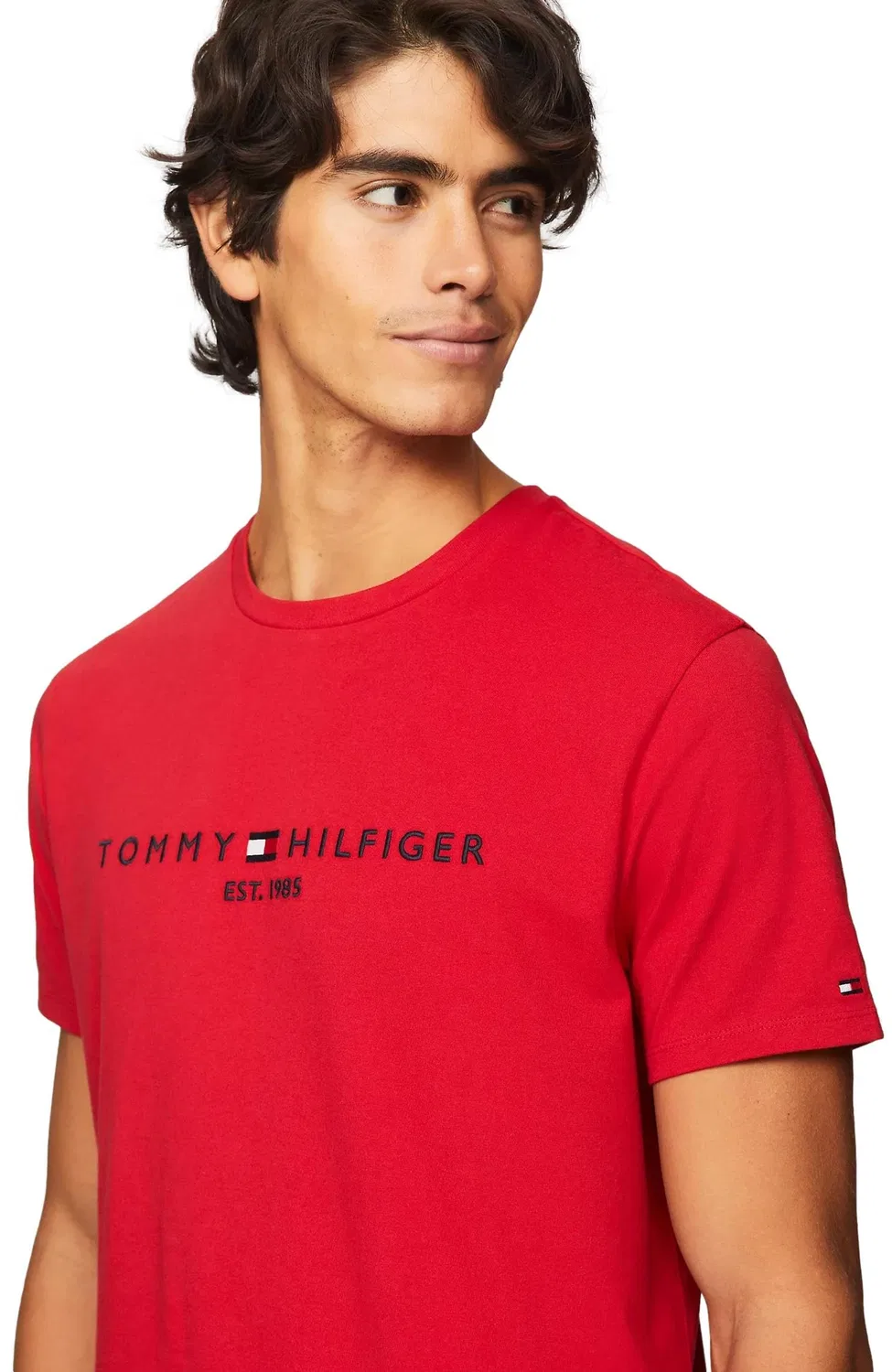 Мужская футболка с вышивкой Tommy Logo Tommy Hilfiger, 2-Primary Red — фото 3