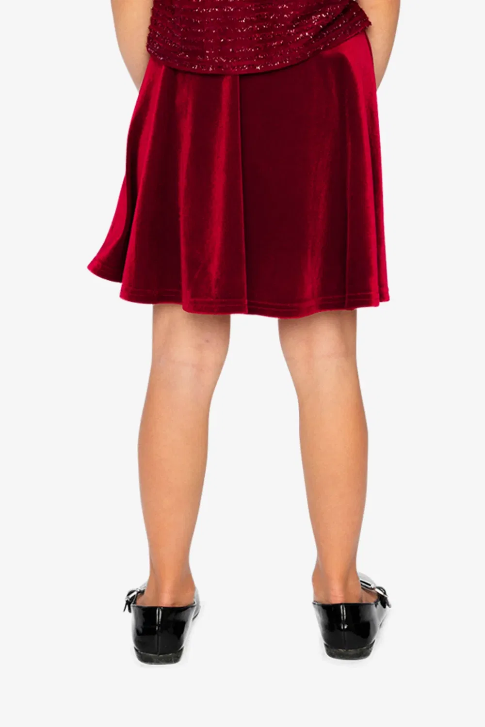 Детская юбка из вельвета со складками Velvet Skirt Deux par Deux, Rouge — фото 4