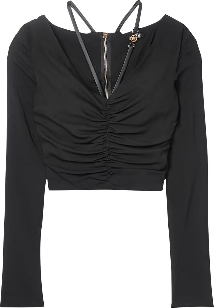 

Лонгслив Versace Long-Sleeve Top 'Black', черный