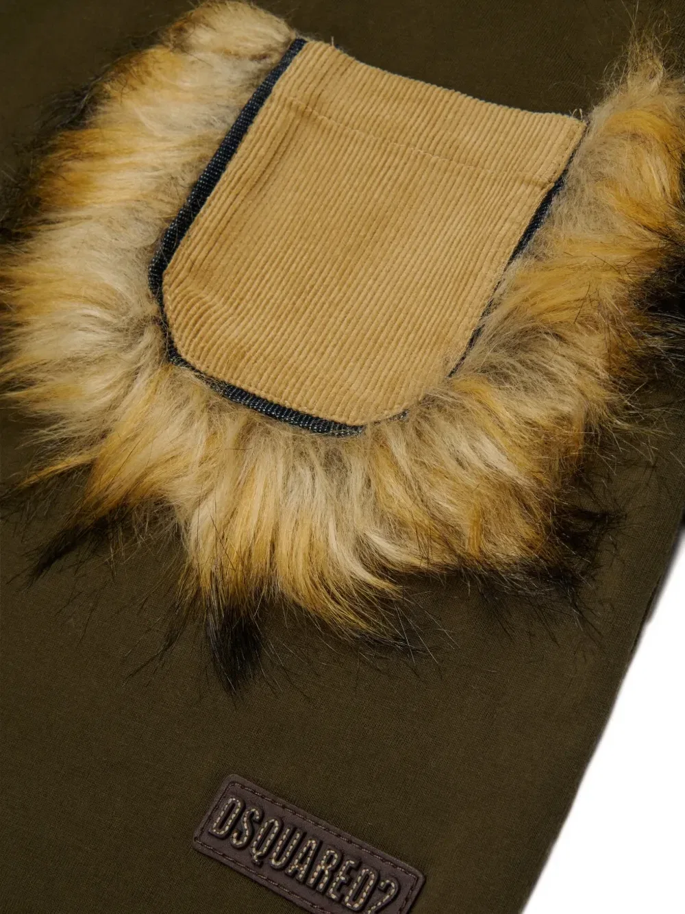 Футболка с вельветовым карманом DSQUARED2 KIDS, зеленый — фото 4