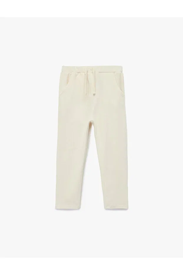 Детские брюки для девочек из вельвета Basic velvet trousers with tie waist and pocket detail Koton, 050 — фото 2