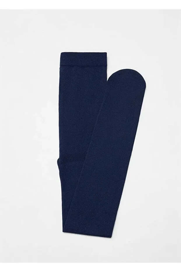 Детские леггинсы для девочек однотонные Mango Kids, Navy Blue — фото 3