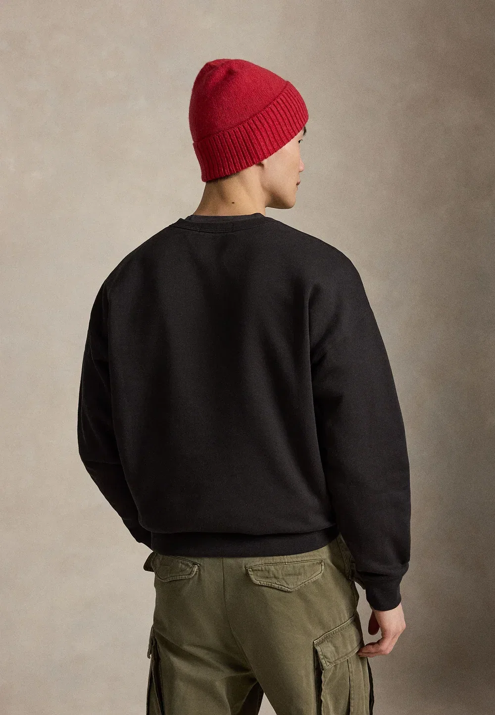 Свободная спортивная толстовка-поло унисекс - толстовка Polo Ralph Lauren, Black Boot — фото 3