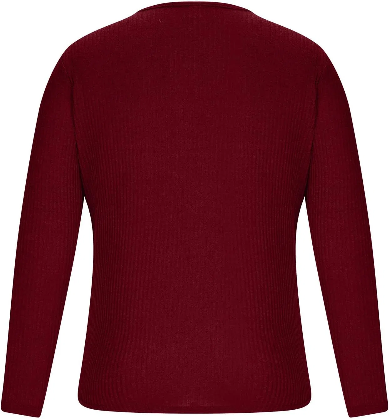 Мужская облегающая футболка с v-образным вырезом Long Sleeve, Red — фото 4
