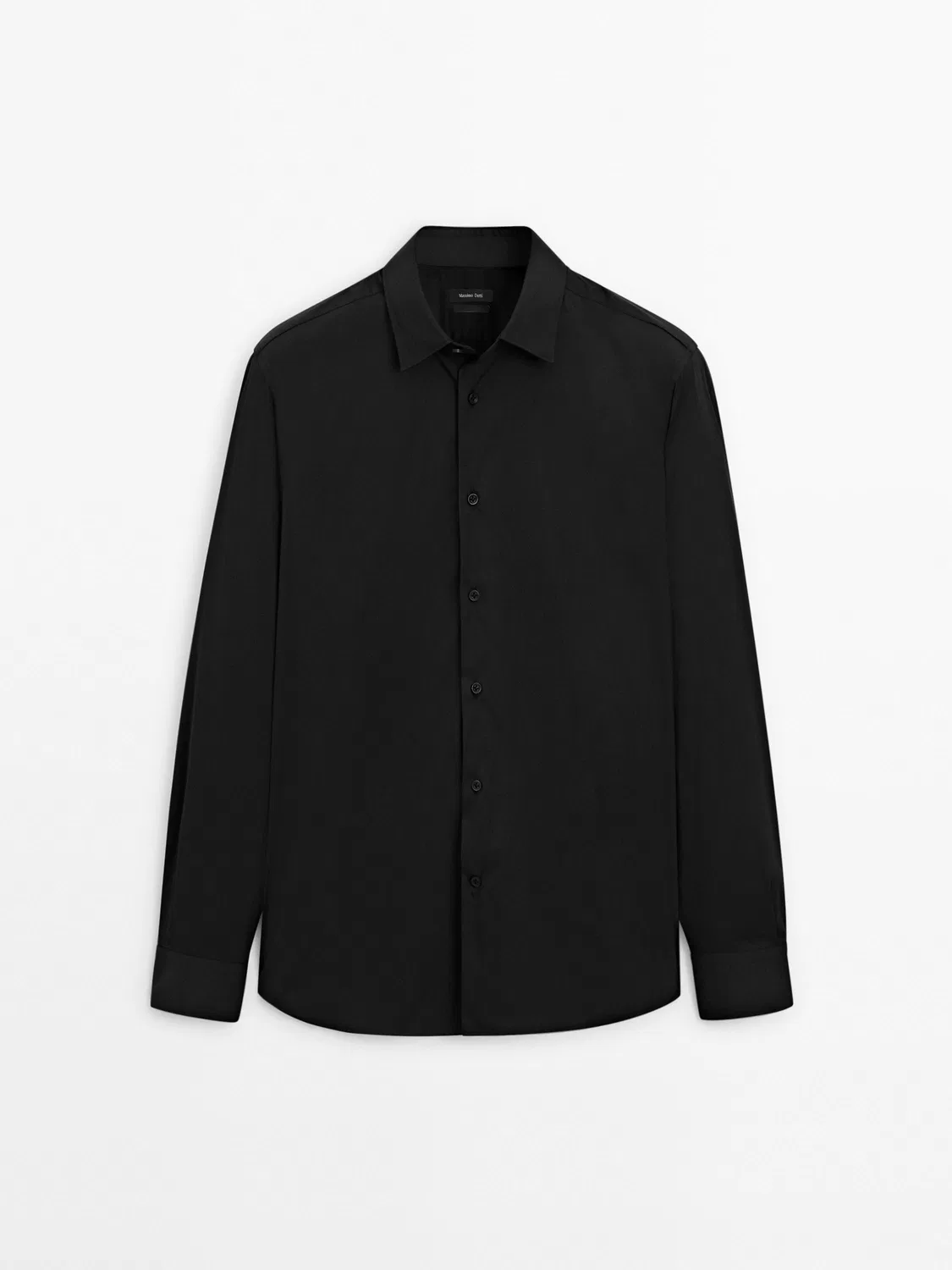 Облегающая эластичная рубашка Massimo Dutti, черный — фото 3