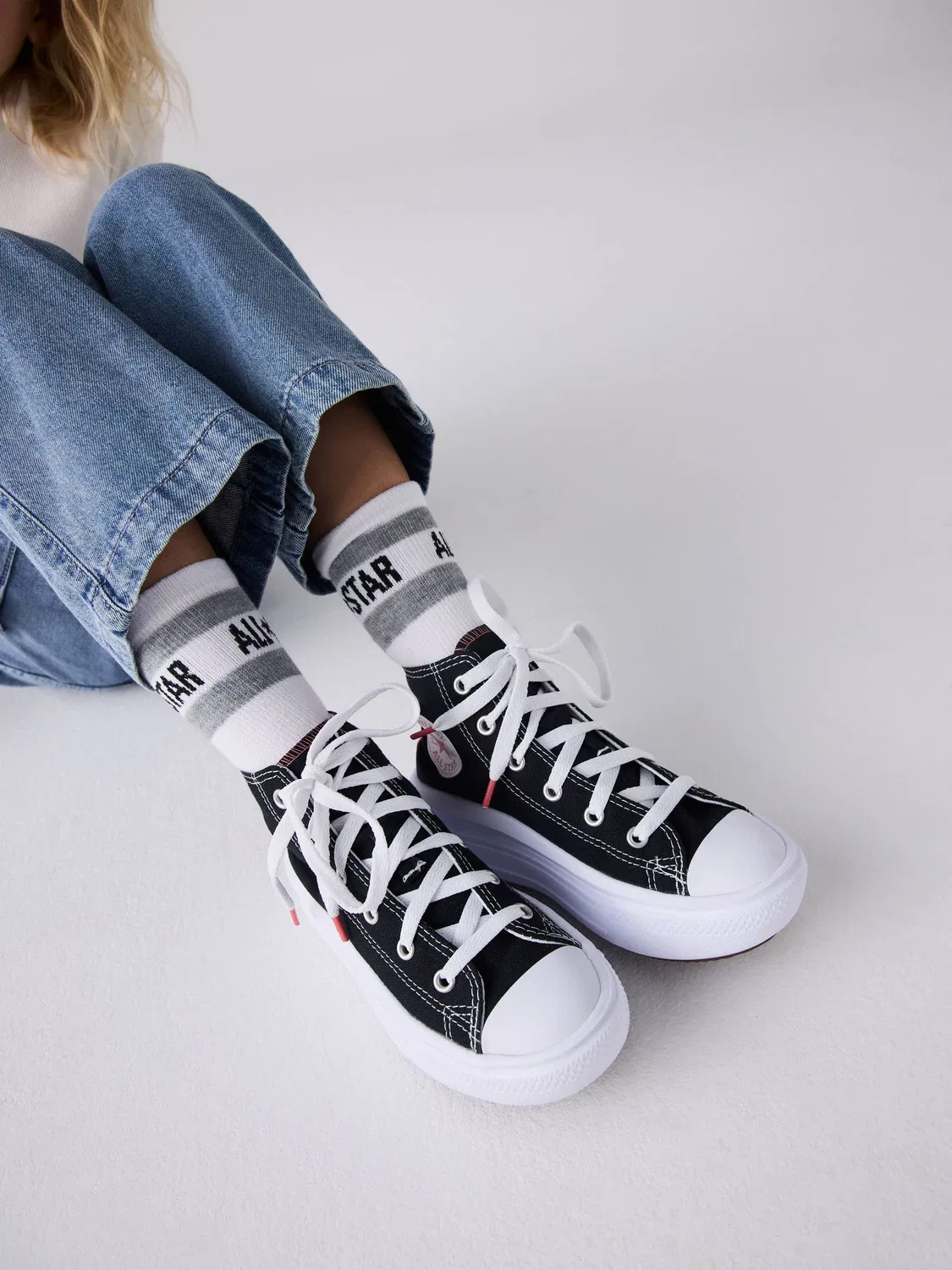 Кроссовки высокие платформа Converse Move, черный — фото 2