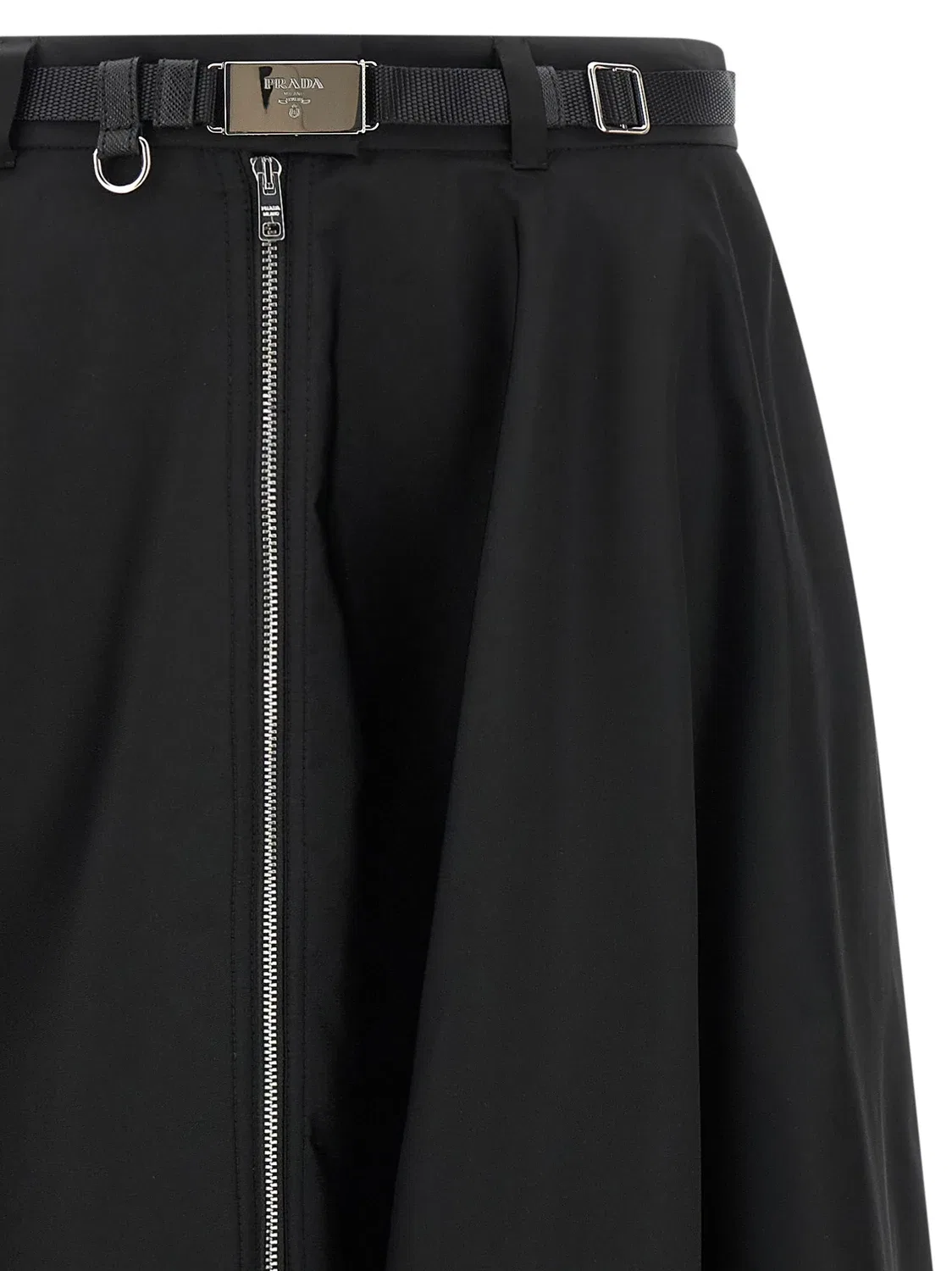Расклешенная юбка из Re-Nylon Prada, черный — фото 3