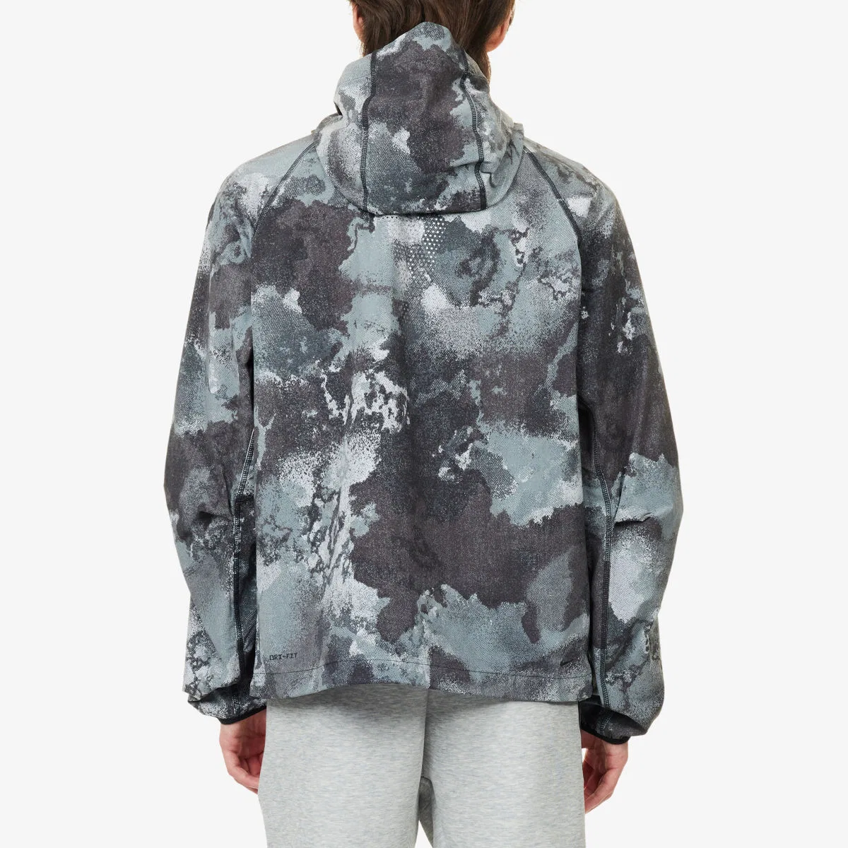 Техническая куртка-ветровка с принтом dri-fit Nike, черный — фото 4