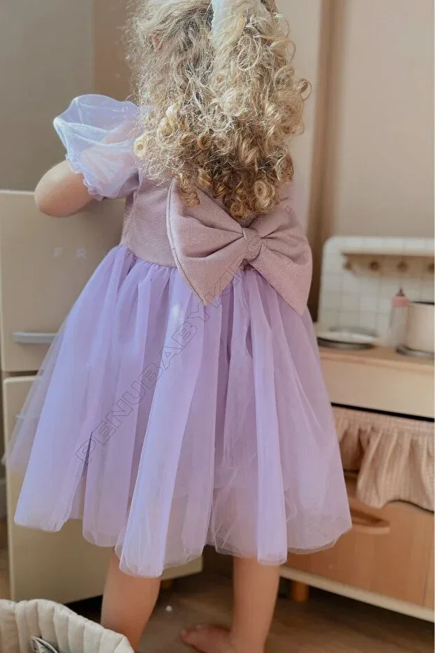Детское платье для девочек с коротким рукавом Penu Baby Kids, Purple — фото 4