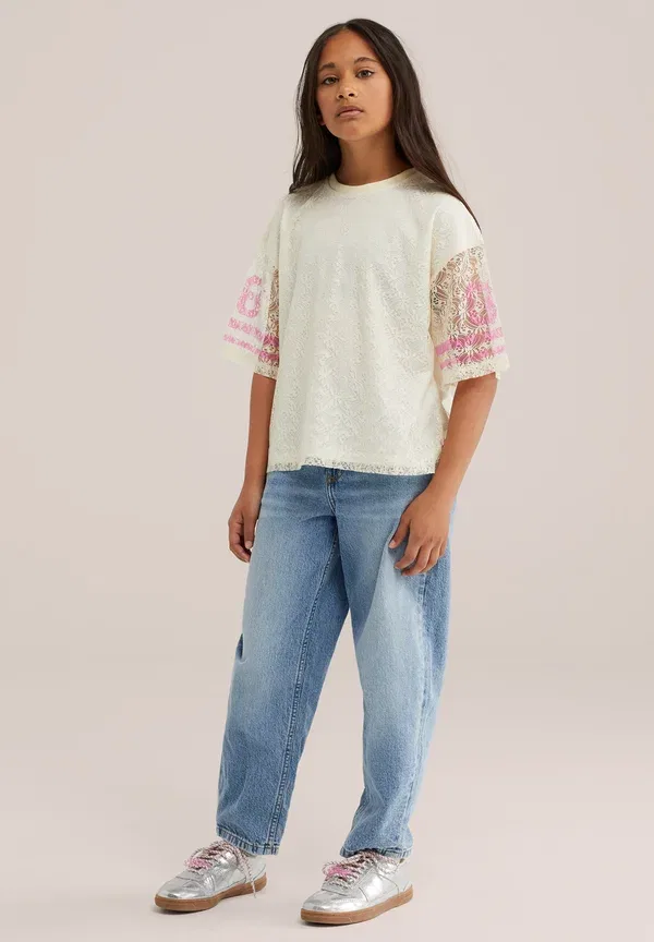 Футболка с принтом Print t-shirt, We Fashion, Light Yellow, светло-желтый