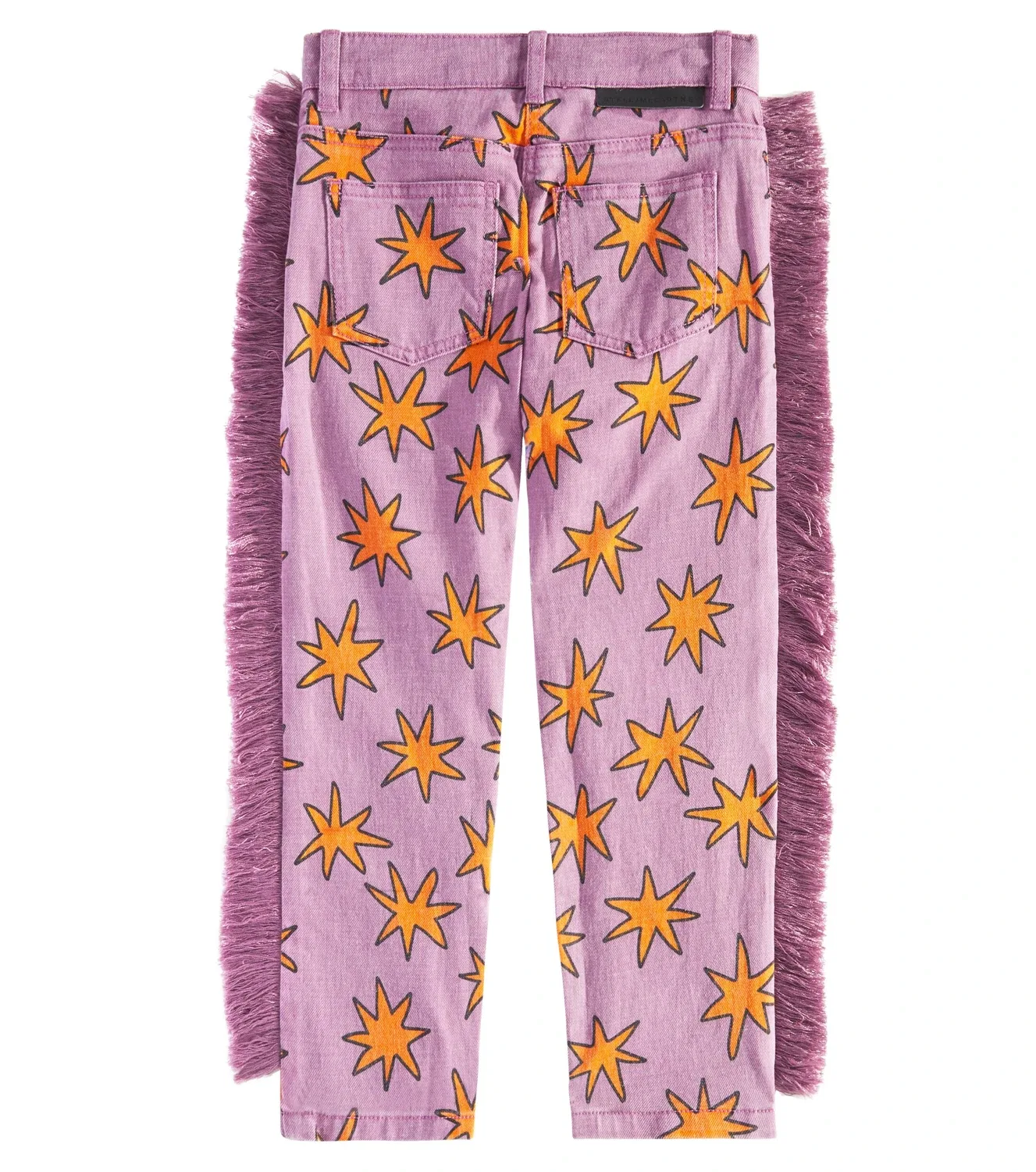 Джинсы с бахромой и принтом Bright Stars Stella Mccartney Kids, фиолетовый — фото 4
