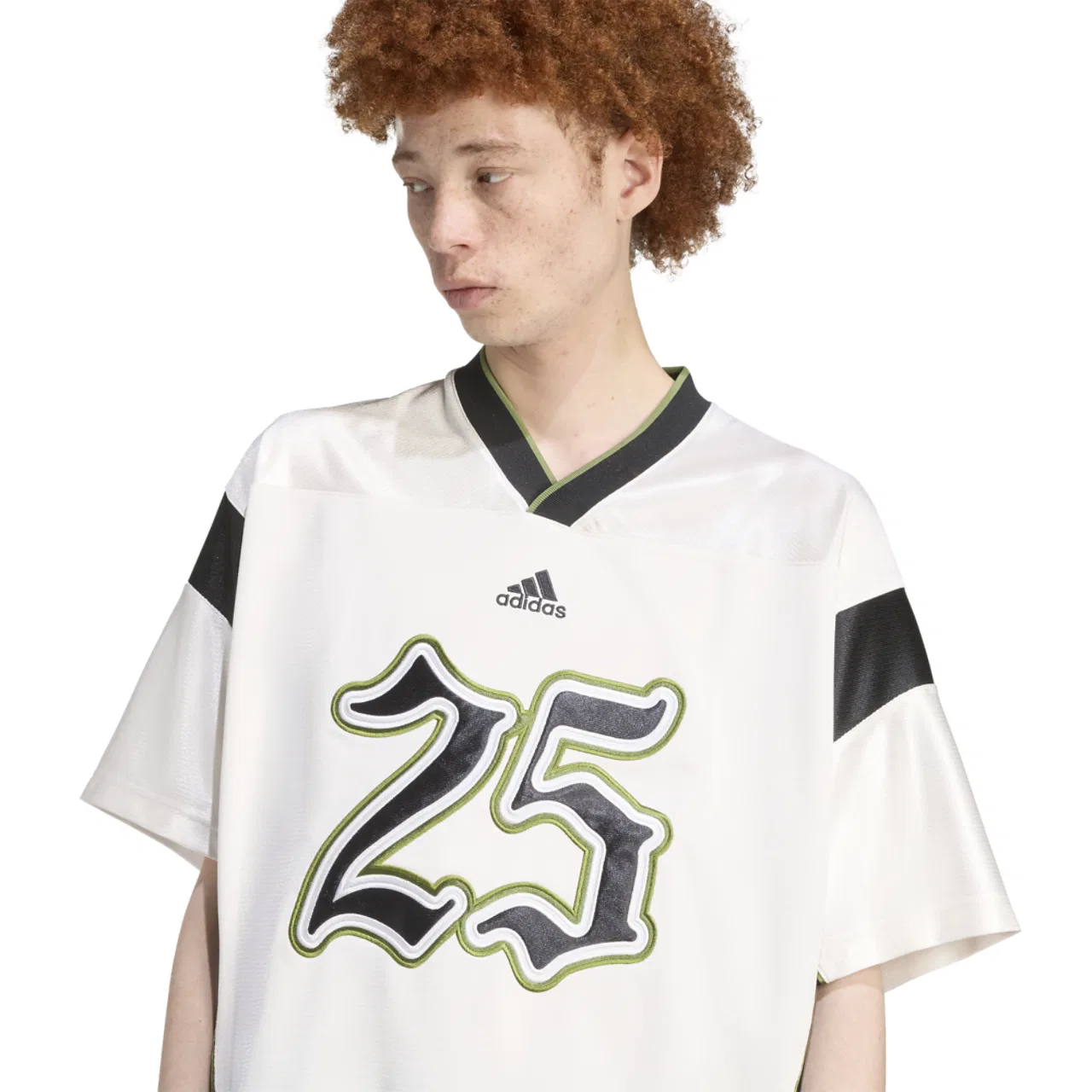Футбольная джерси мужская Adidas, цвет Clown White/Black — фото 4