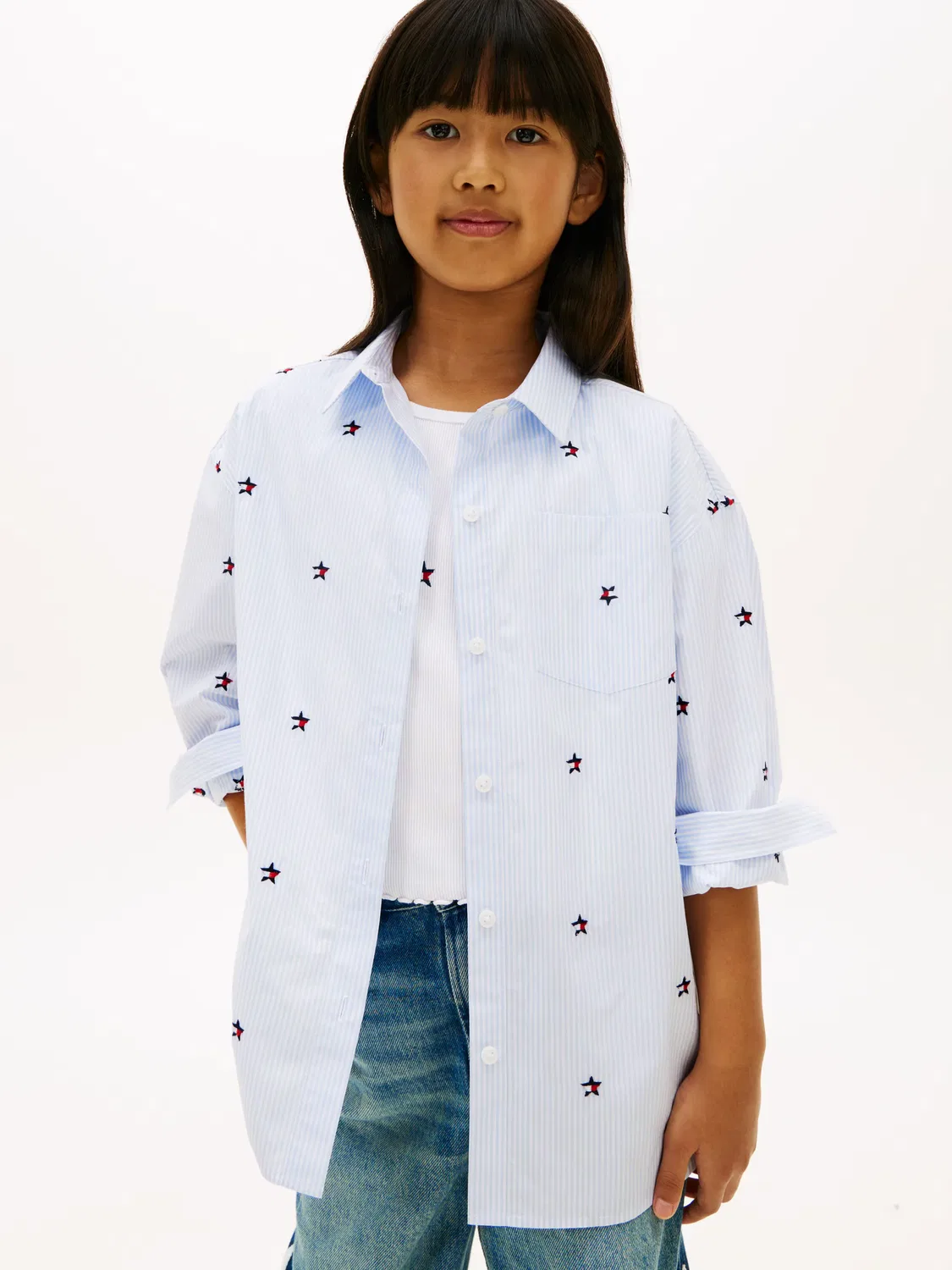 Детская рубашка для девочек с длинным рукавом Tommy Hilfiger, Azul