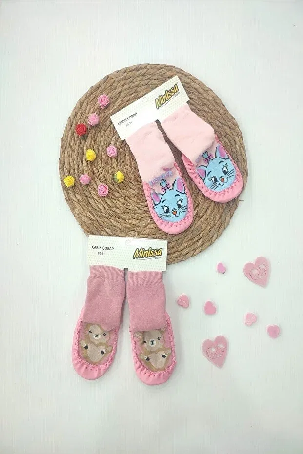 Детские носки для новорожденных с принтом Minissa baby 2 pieces sandal socks Dubi Baby, Multicolor