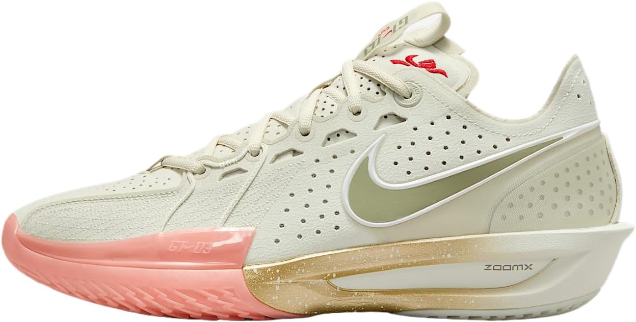 

Баскетбольные кроссовки Nike GT Cut 3 для мужчин, Sea Glass/Metallic Gold/University Red/Oil Green
