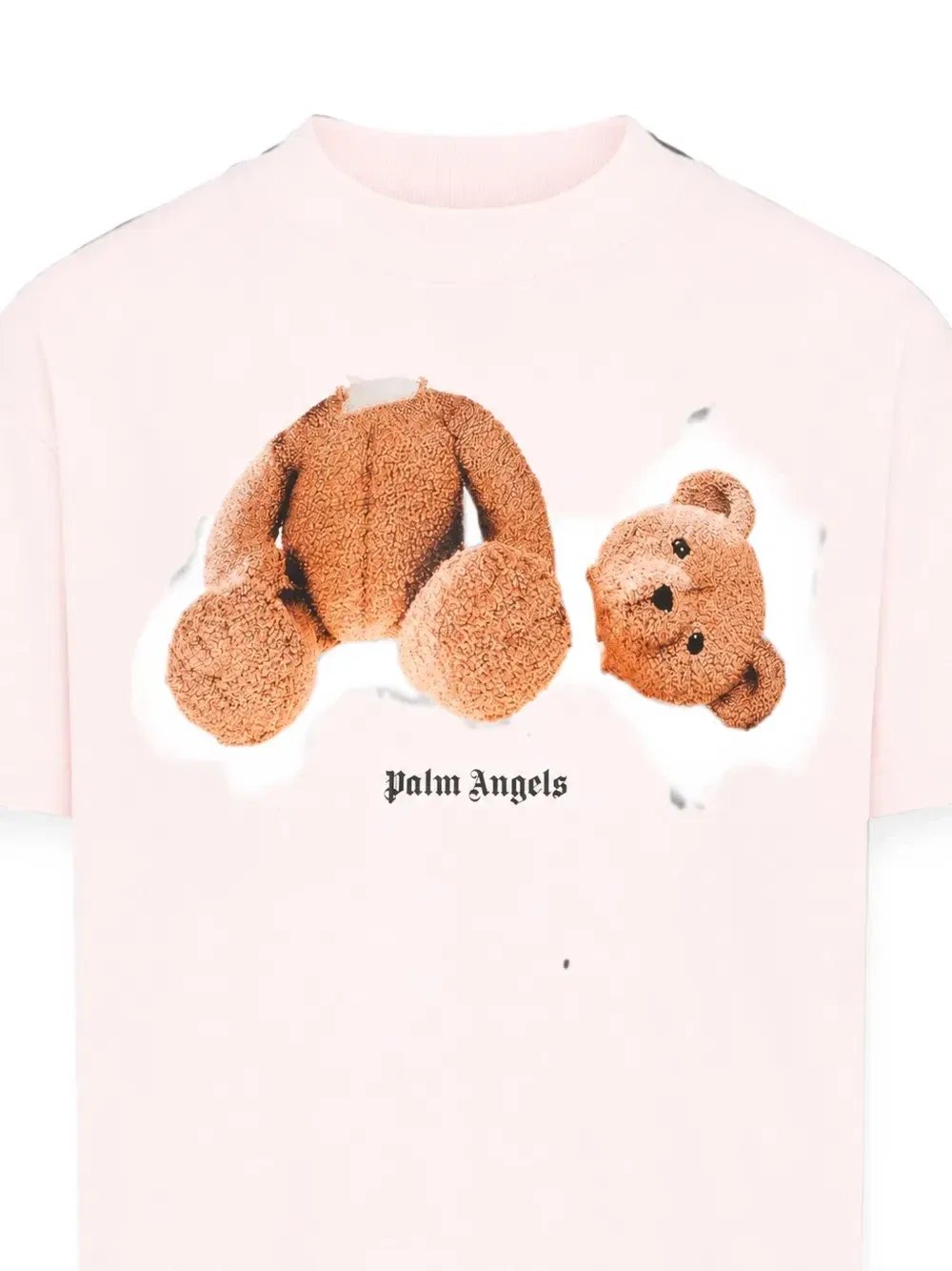 Футболка с принтом медведя Palm Angels Kids, розовый — фото 3