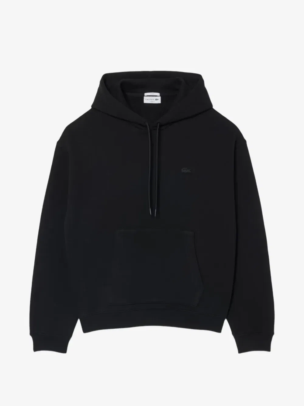 Худи с кулиской и нашивкой-логотипом Lacoste, черный