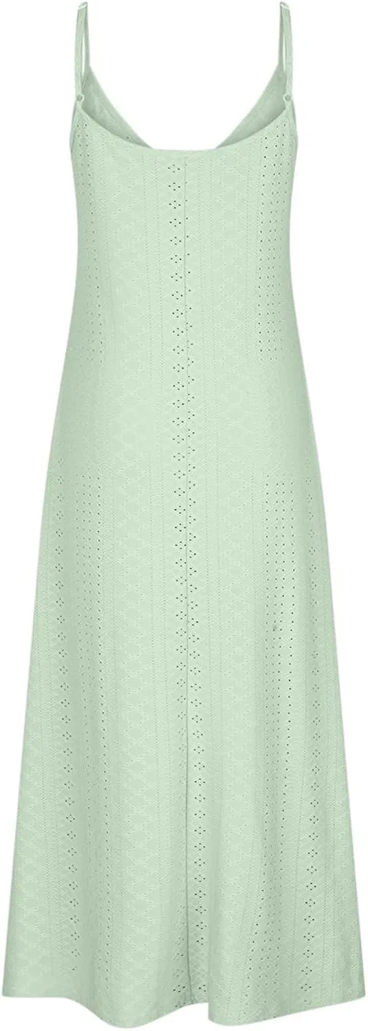Женское цветочное макси-платье с V-образным вырезом, Light Green — фото 3