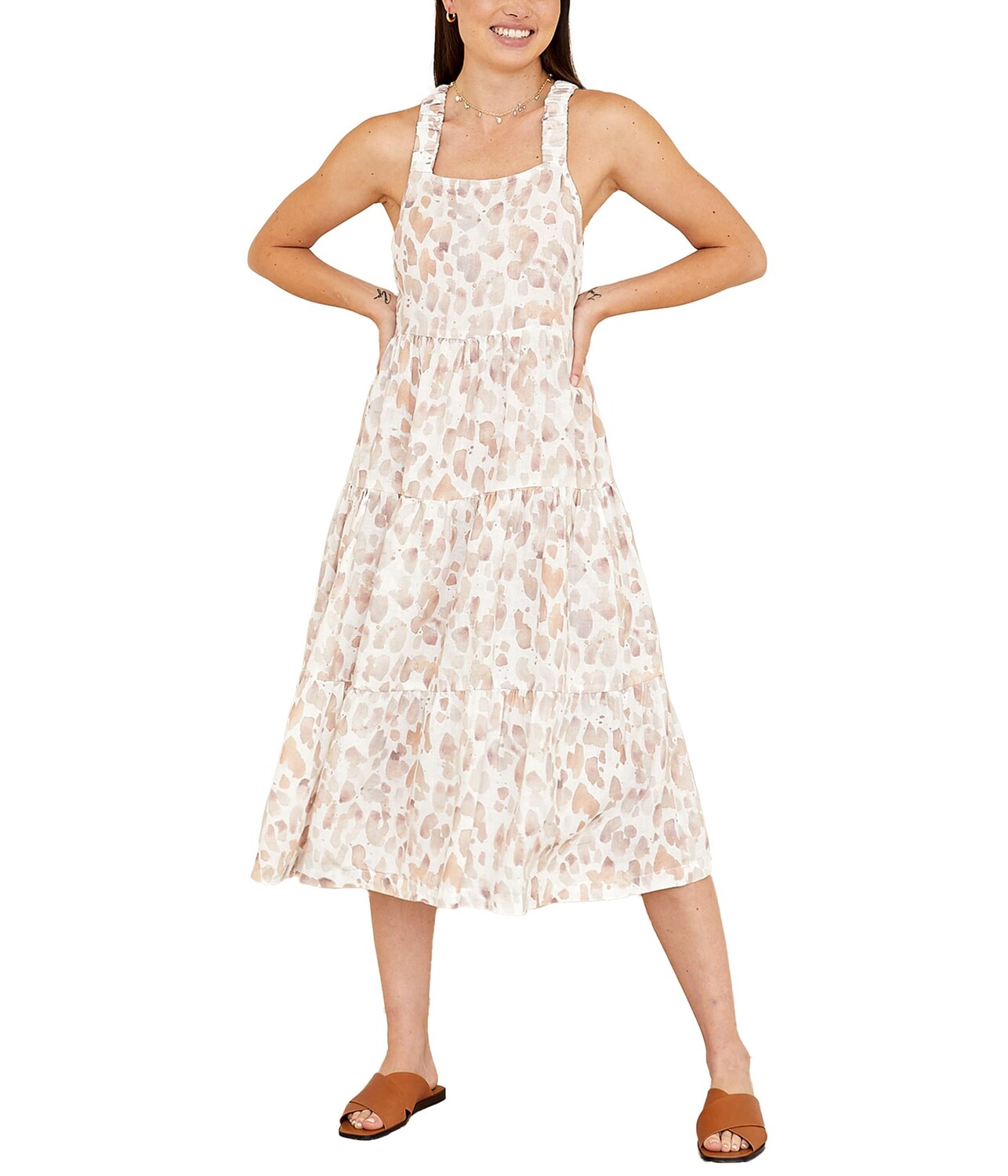 

Платье bella dahl, Scrunch Strap Tiered Midi Dress