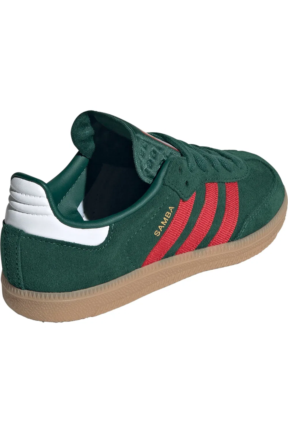 Детские кеды футбольные Samba OG adidas, Dark Green/Scarlet/Gum — фото 3